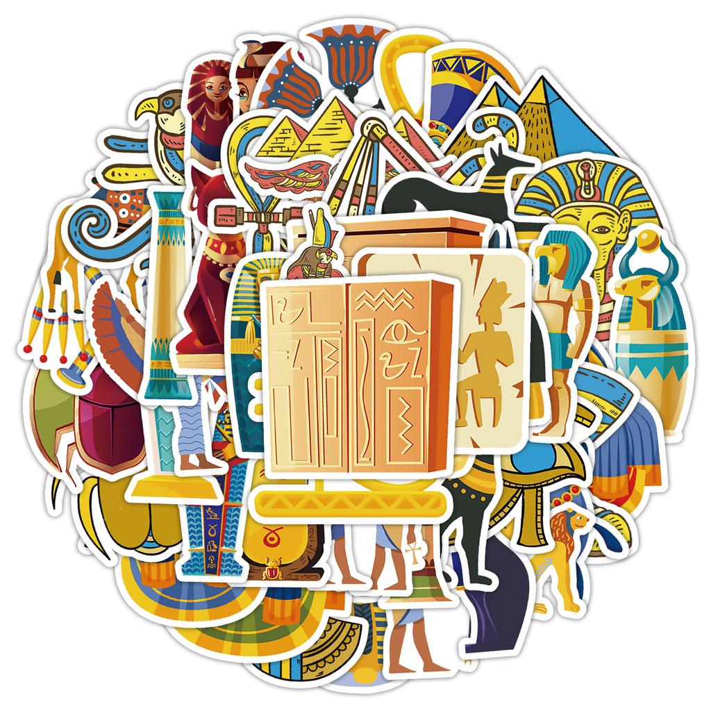 50 Ägyptische Serie Graffiti-Aufkleber für Mobiltelefone, Gepäck, Wasserdichte Deko-Aufkleber, Kreative Ägyptische Aufkleber