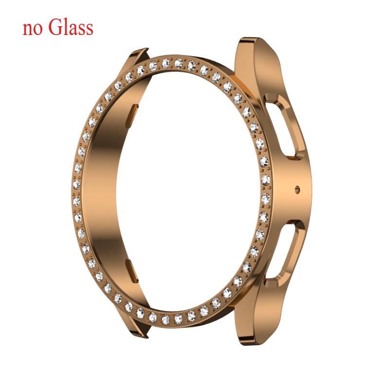 

Чехол для Samsung Galaxy Watch 7 6 5 4 40мм 44мм Защитный чехол Пластиковый жесткий Бампер Инкрустированный бриллиантами ряд Сияющая крышка без стекла For Galaxy Watch7 40