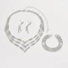 Mode Strass Voll Diamant Halskette Ohrringe Armband Set Voll Diamant Krallenkette Strass Dreiteiliges Set