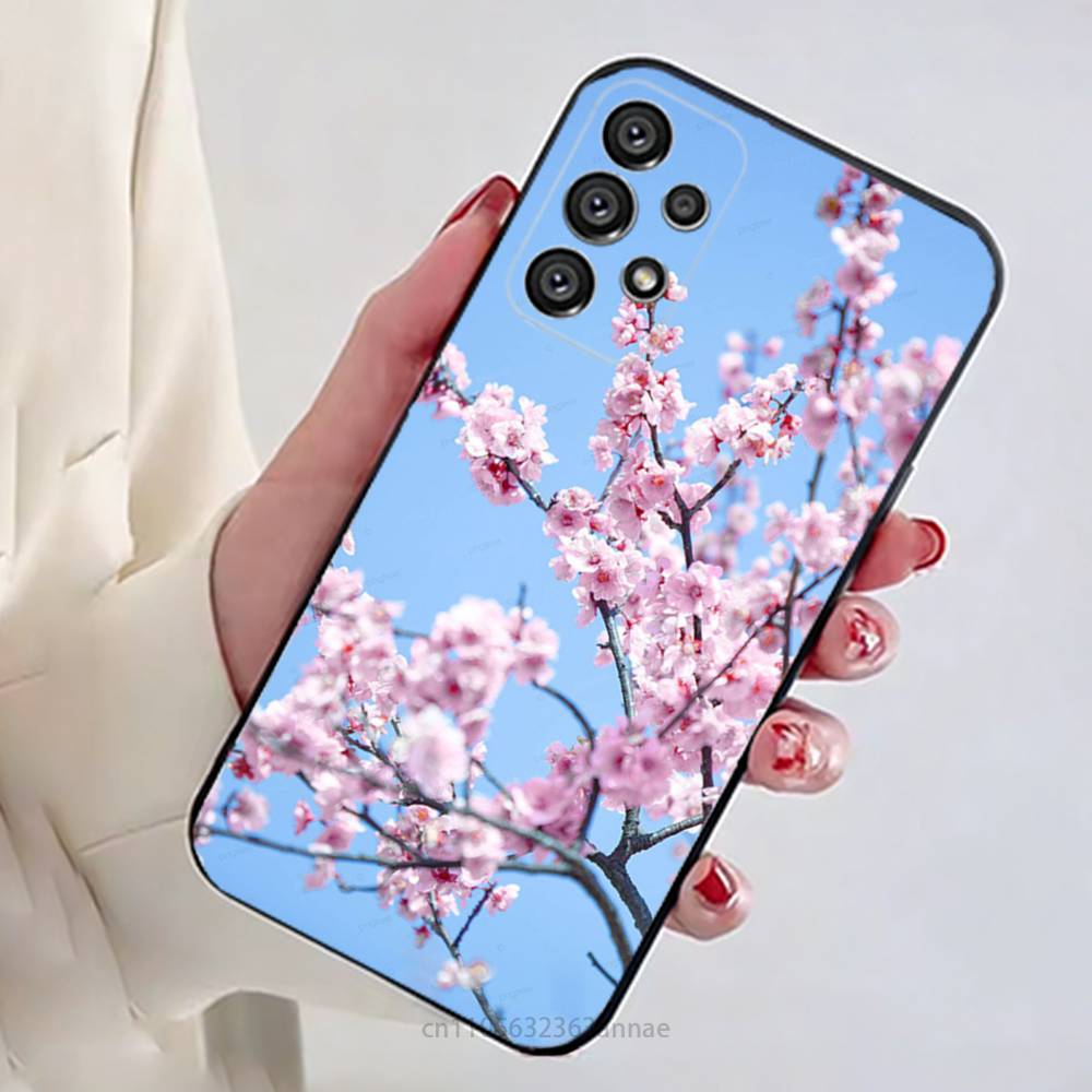 Custodia Rosa Sakura per Samsung Galaxy A73,23,53,33,14,24,13,72,22,52,32,54,A34 Cover Morbida