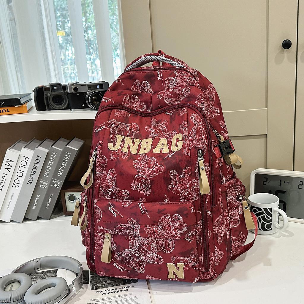 Schoolbag Burden Reduction School Bag Boys High School Students Large Capacity Backpack Junior High School Girls Printed College Students Leisure