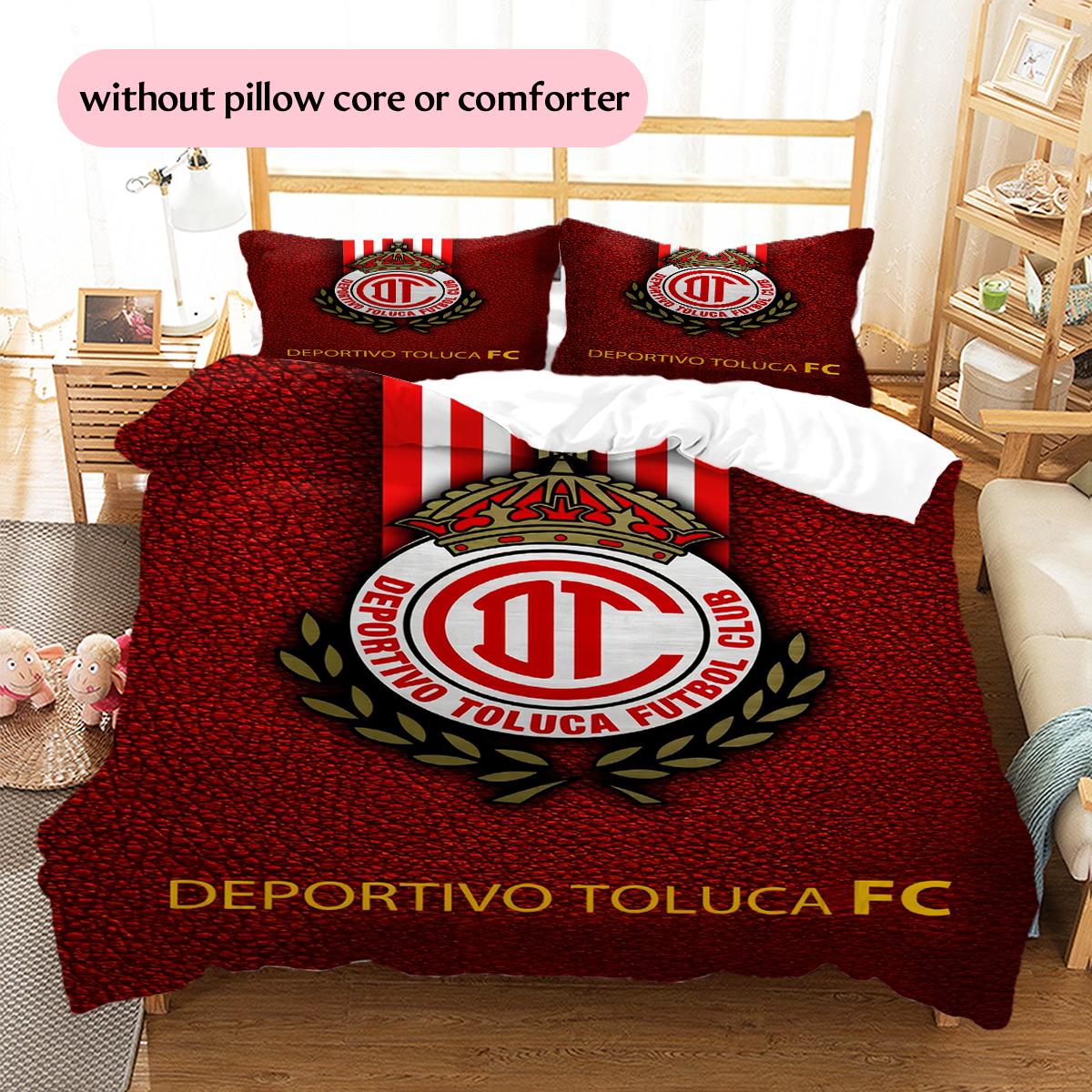 

Toluca FC Pattern Bedding Home Decoration Birthday & Festival Gift (1 * duvet cover + 2 * pillowcase, without core) 135x200cm