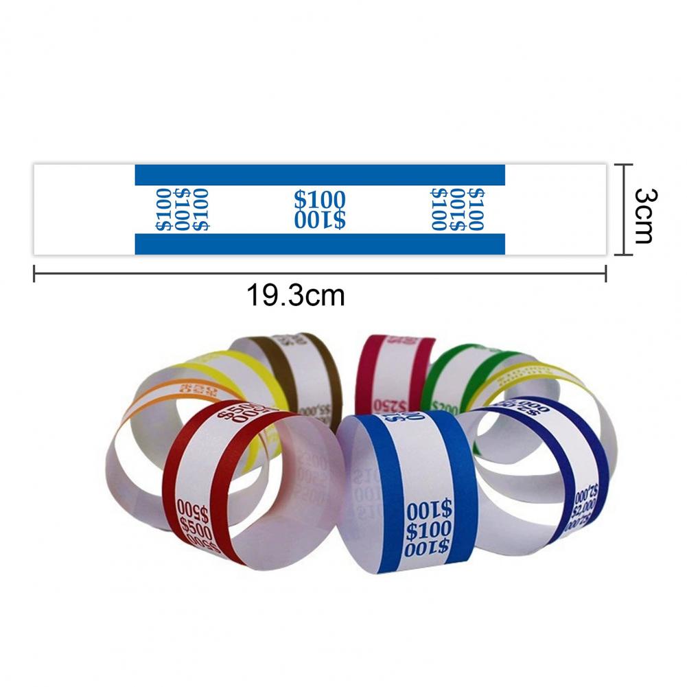 Cash Strap Organizer Money Denomination Identifier Bulk Money Band Bundle for Cash Sorting Wrapping 450 Self-sealing for Banks