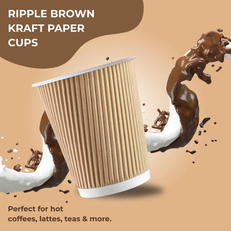 Disposable Coffee Cup Paper Cup, Suitable for Tea and Beverage Disposable Leak Proof Paper Cup, Suitable for Gatherings, Offices, and Home Use