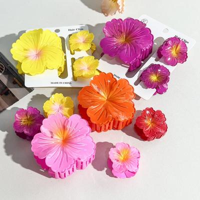 Eierblumen Haarspangen SetBauhinia Blume Hinterkopf Greifspange Elegant Haiklammer Haaraccessoire Kopfbedeckung