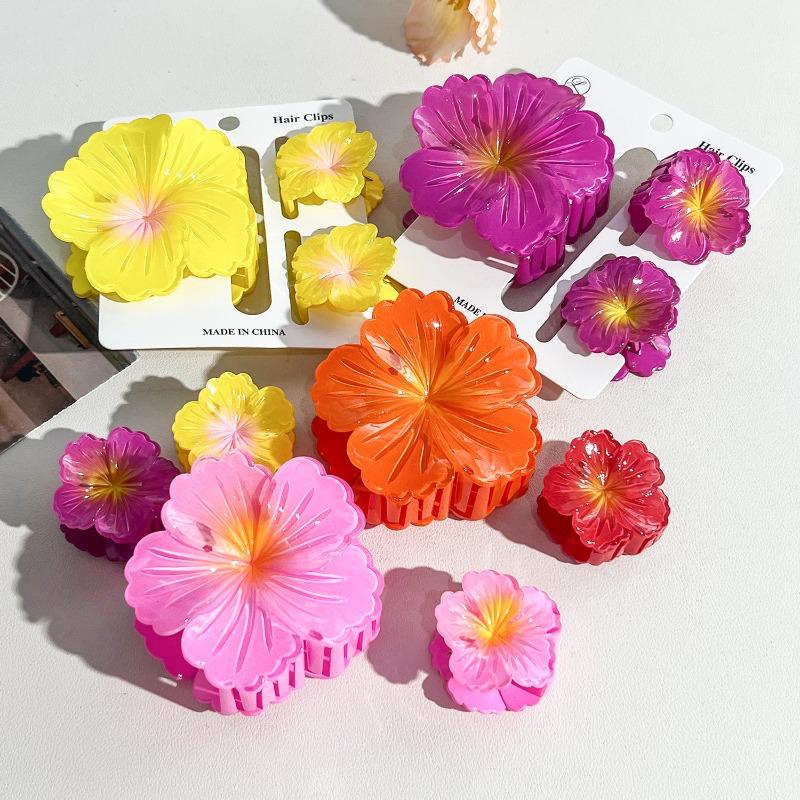 Egg Flower Hair Clip SetBauhinia Flower Back Head Grab Clip Elegant Shark Clip Hair Accessory Headwear