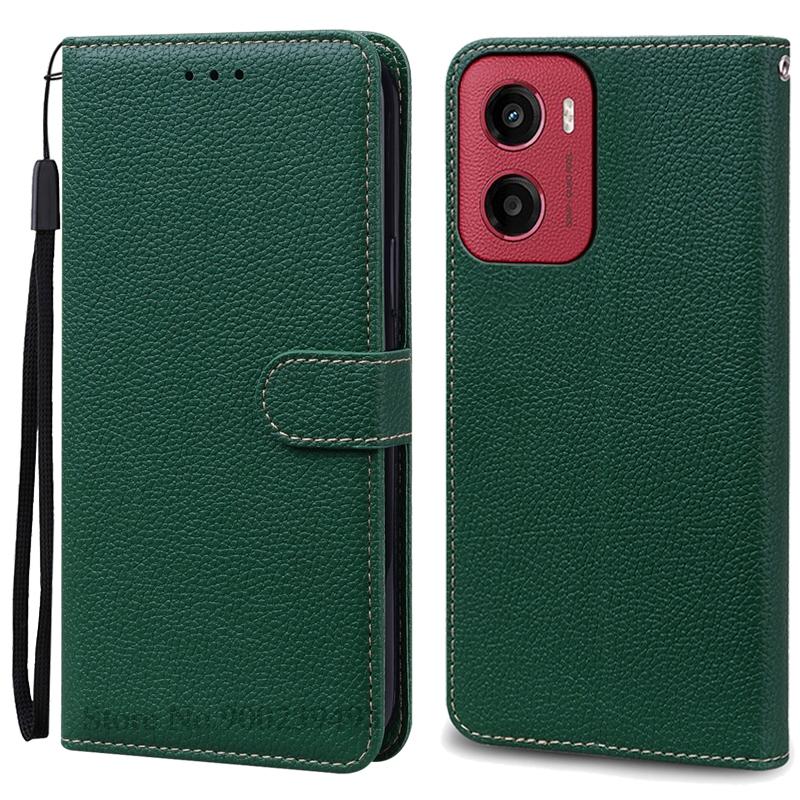E15 Etui For Motorola E15 Etui Lommebok Lær Flip Cover For Moto E15 Telefonetui Støtsikkert Bokdeksel Coque Fundas Capa