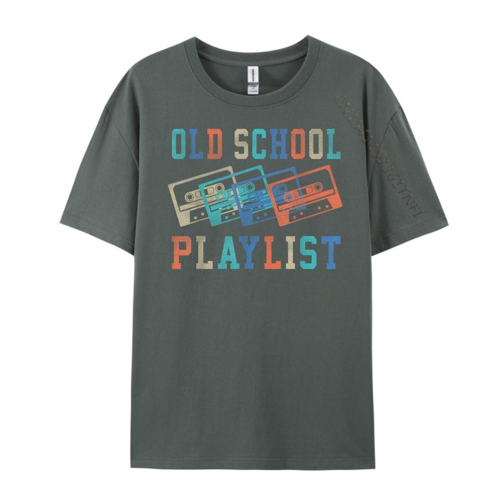 Old School Playlist Rock Cassette Tape Music Old School Band Unisex T Shirts High Quality Mens Clothes Casual