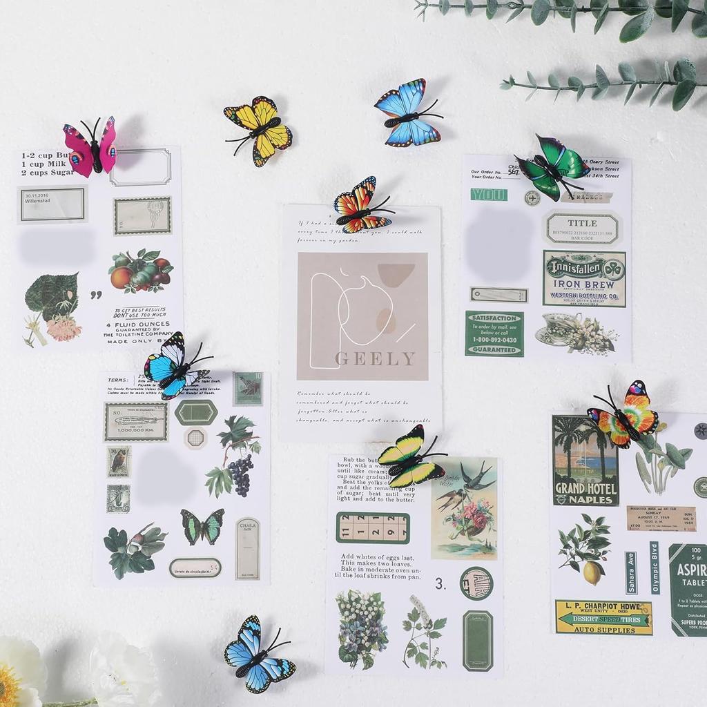 40 Packs Butterfly Push P, Butterfly Thumb Tacks Decorative Thumb Tacks Colorful Cute Push P for Photo Wall Cork Board Bulletin Board Home Office