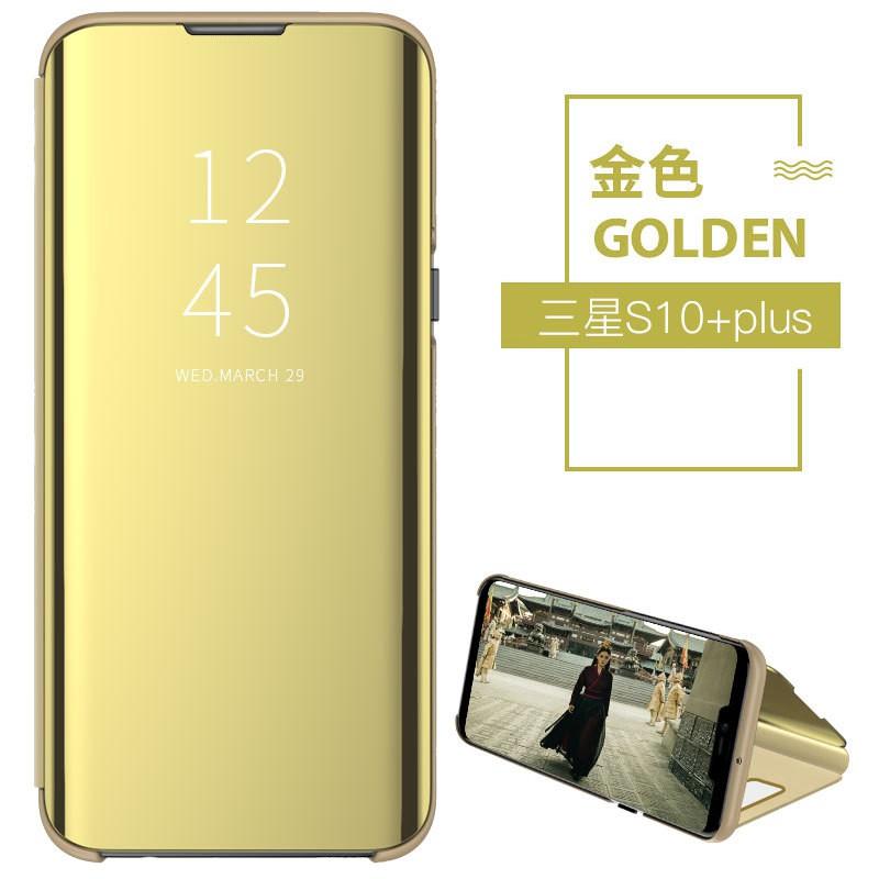 Spiegeloberfläche Flip Case Galaxy S25 Ultra Note 20 Mit Ständer Stoßfest PU-Lederhülle In Mehreren Farben