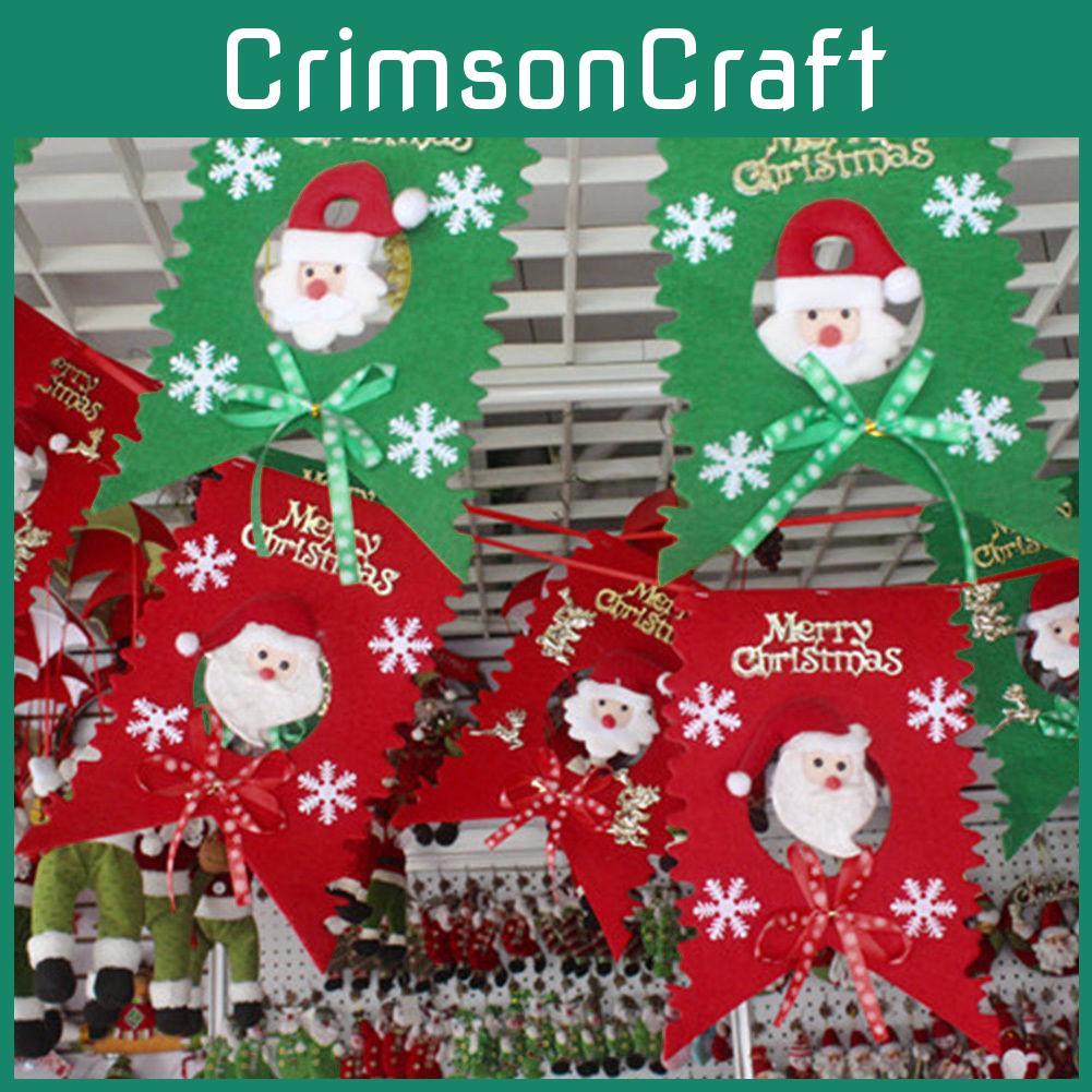 Pattern Santa Claus Hanging Flags Christmas Party Decoration Banner Fashion