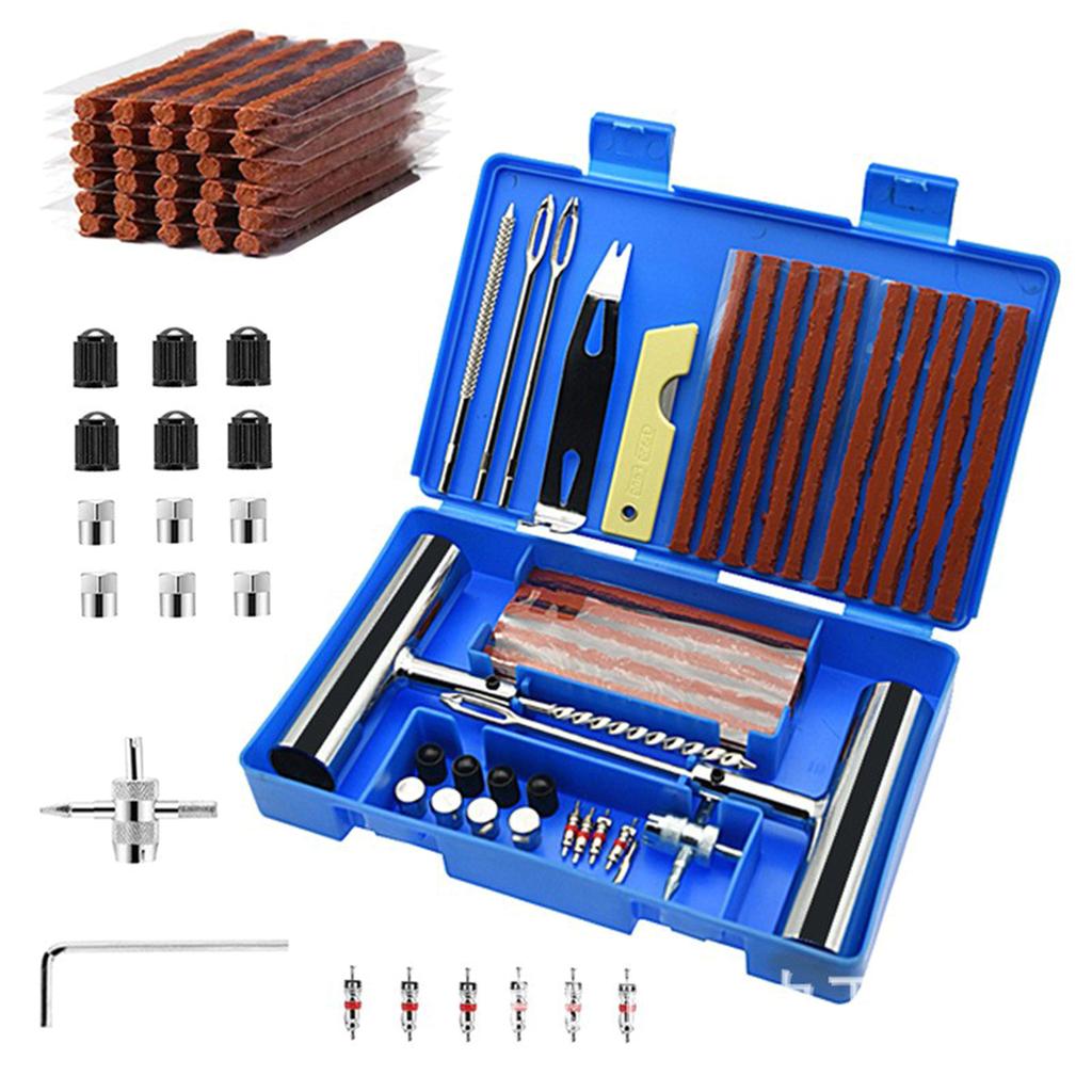 Multifunctional Vehicle Tire Repair set Efficient Flat Tire Fixing set  Tool set 33/58pcs for Roadside Fixes