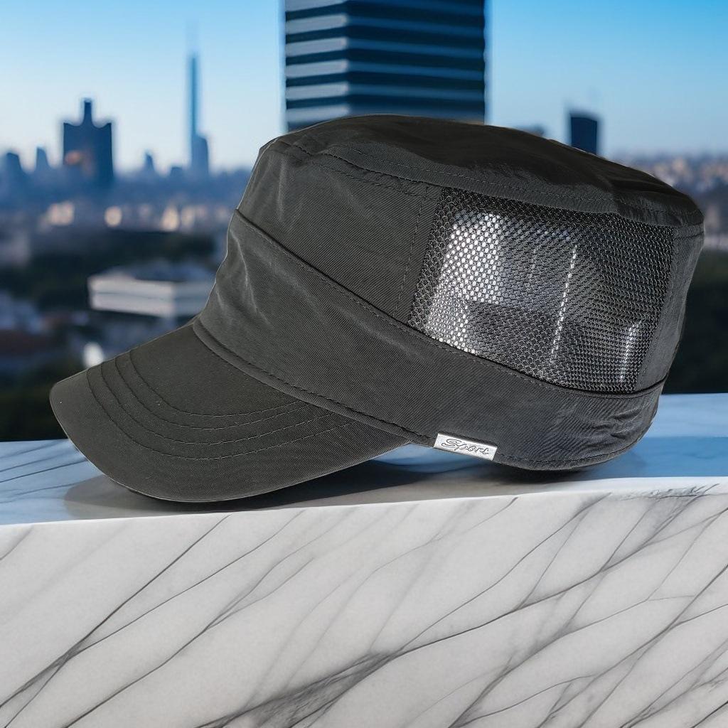 

Big Head Quick Drying Men Military Cap Army Style Navy Baseball Hats Outdoor Sun Protection Hat Flat Top Sun Caps Women 56-64cm 56-59cm чёрный