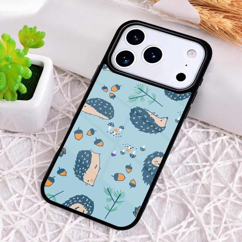 Kawaii Hedgehog Phone Case for iPhone 17 Air 16 15 11 12 14 13 Pro Max Shockproof Cover
