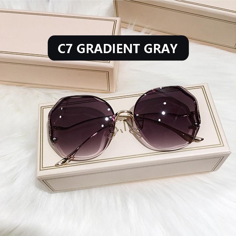 Fashion Gradient Sunglasses Women Brand Design Vintage Pilot  Retro Shades Cutting Lens Gradient Sun Glasses Female UV400