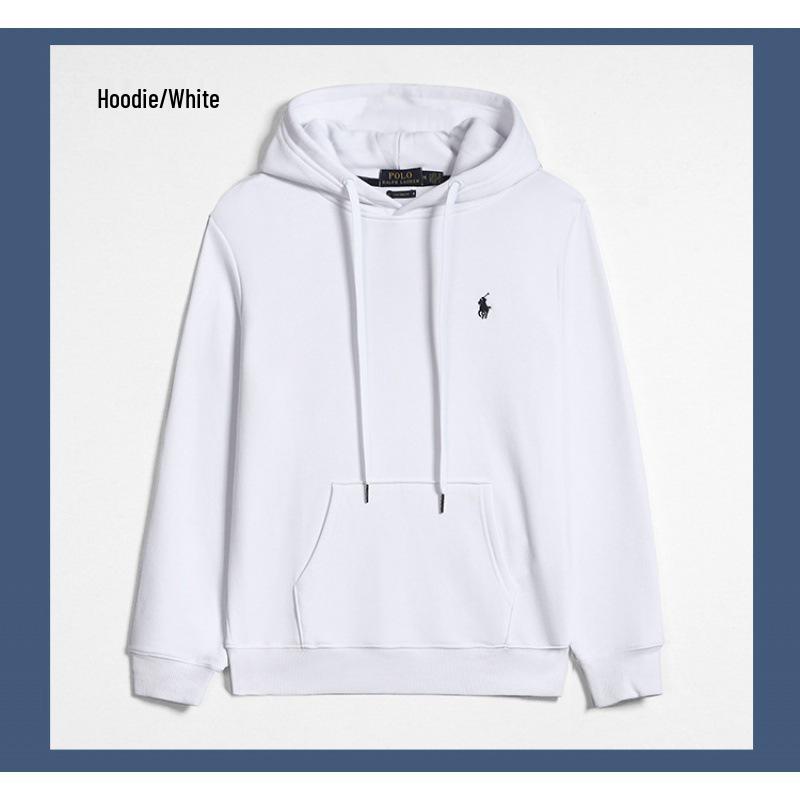 2025 Vielseitiger Herren-Polo-Hoodie in Unifarben mit kleinem Pferde-Logo, Reißverschluss + Pullover-Stile