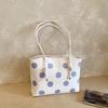 Cute Polka Dot Tote Bag For Women Large Capacity Shoulder Bag Sweet Aesthetic Handbag College Students Daily Commute Shopper Bag