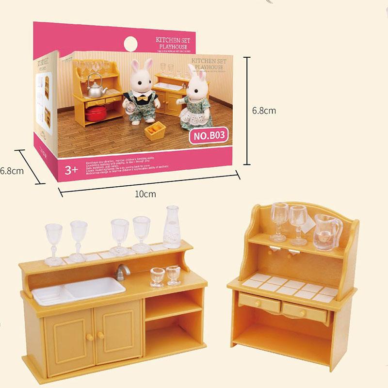 Forest Family Reindeer Rabbit Panda Animal Simulation Dollhouse Furniture Toy Set House Accessories Christmas Gifts