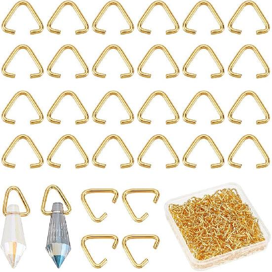 

PH PandaHall 400 Треугольных Разъемных Колец, 11 Миллиметров Золотой Зажим Медный Крючок Соединитель Подвеска Застежка Ювелирный Соединитель для DIY Браслета Серег