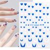 6pcs Versatile Glitter V-shaped French Skirt Fluttering Milk Nail Stickers Nail Art Adhesive Backing Decorations