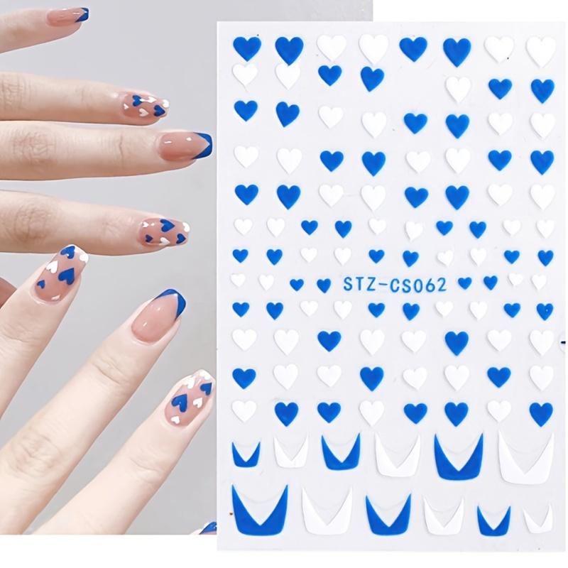 6pcs Versatile Glitter V-shaped French Skirt Fluttering Milk Nail Stickers Nail Art Adhesive Backing Decorations