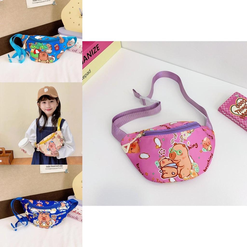 Cute And Stylish Cartoon Print Chest Bag For Kids In Blue Purple Yellow And Pink Colors
