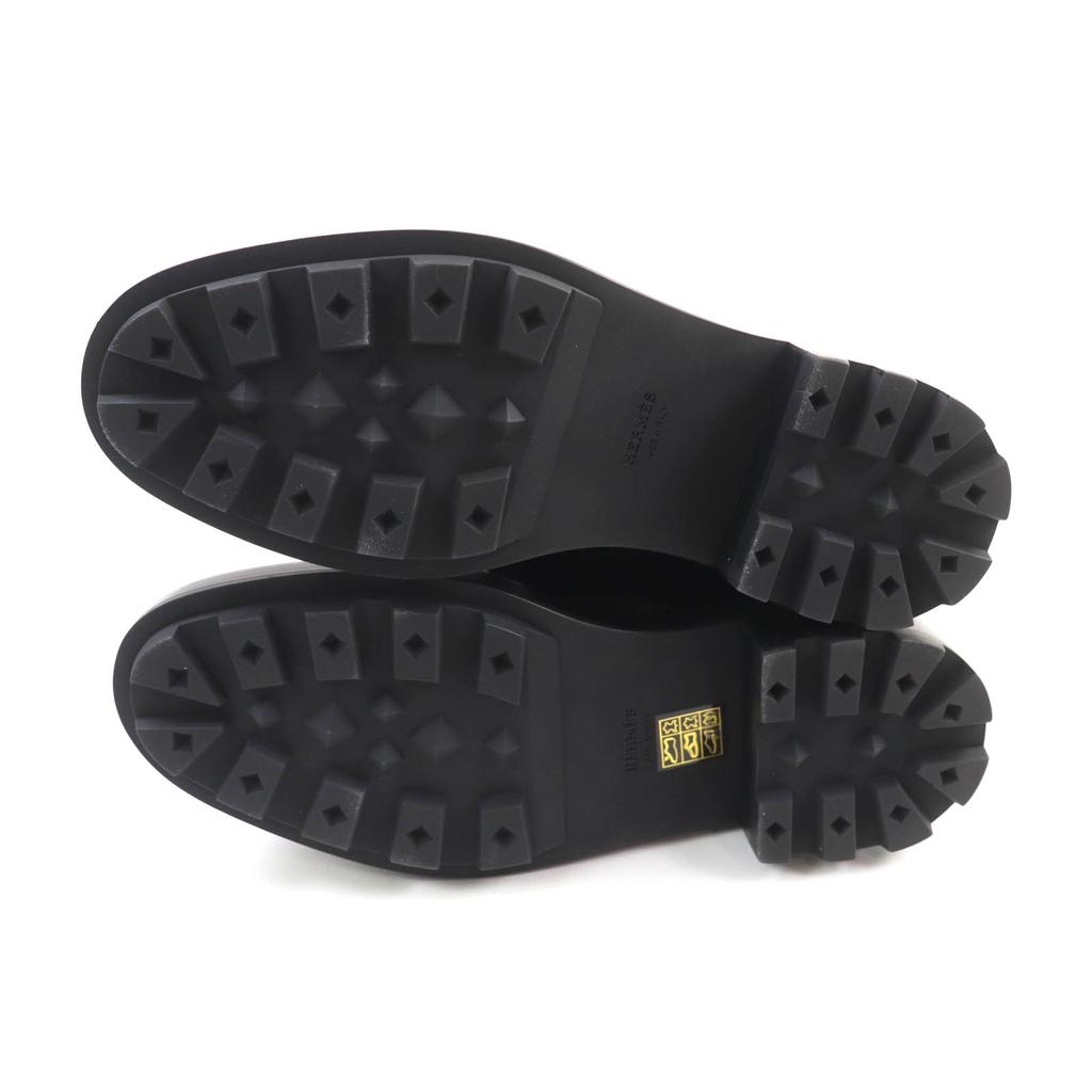 HERMES short boots funk Kelly Buckle Lace Up black leather Women 38 Used