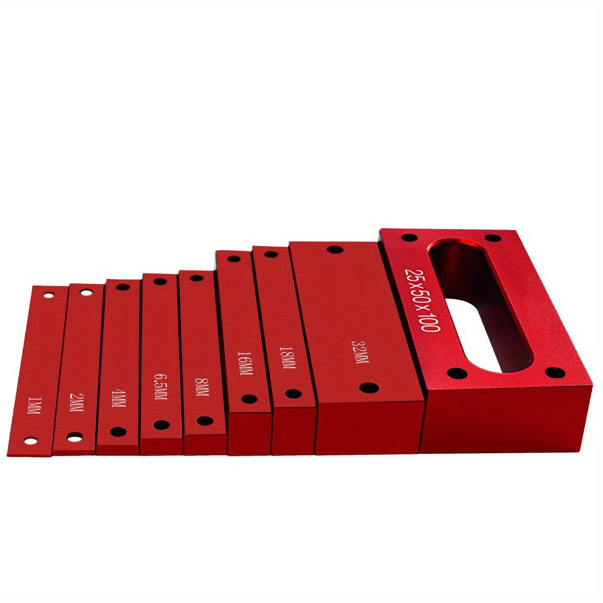 

9Pcs Metric Setup Blocks Height Gauge Set - Precision Setup Bar Blocks w/ Size Markings - Stackable Woodworking Measuring Bars