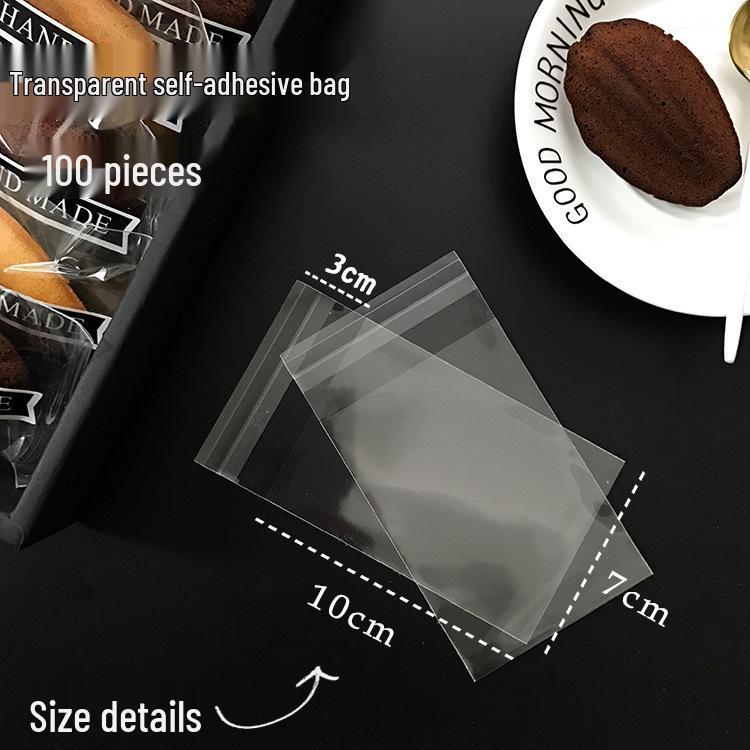 Milchig-transparente selbstklebende Verpackungsbeutel für Kekse und Schneekuchen - Geschenktüte aus lebensmittelechtem Kunststoff