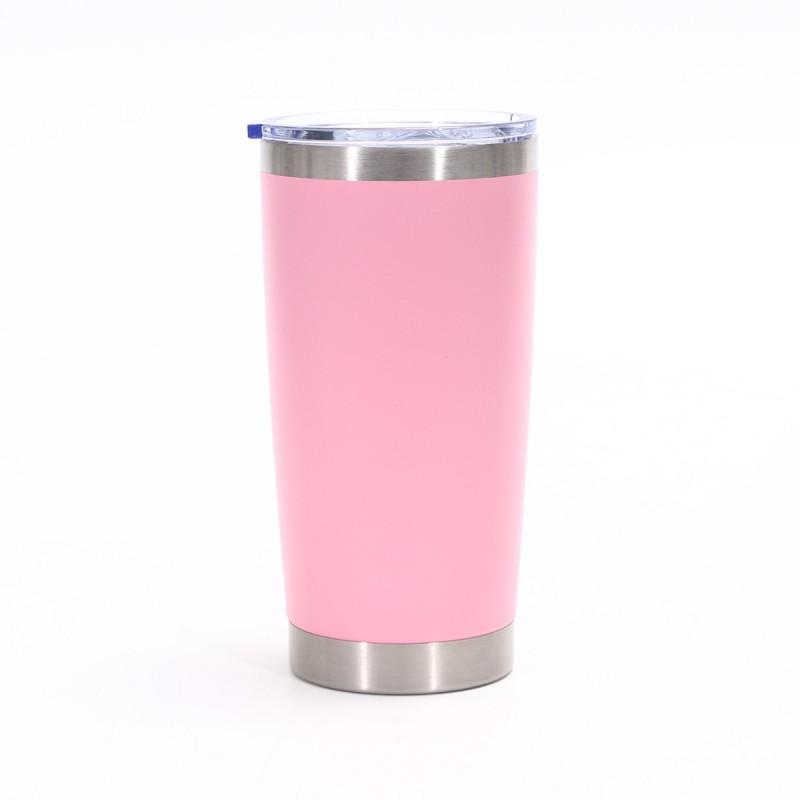20oz Double Wall Vacuum Insulated Stainless Steel Travel Mug Car Office Home - Lightweight Portable Cup With Press Lid
