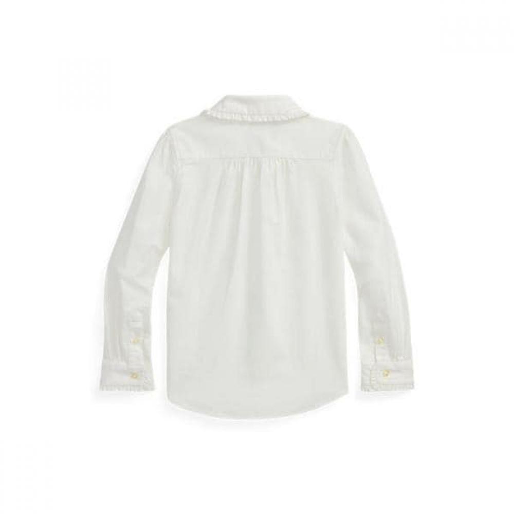 Polo Ralph Lauren Girls 2 6 Ruffle Cotton Oxford Shirt Cwpowovr6820113100