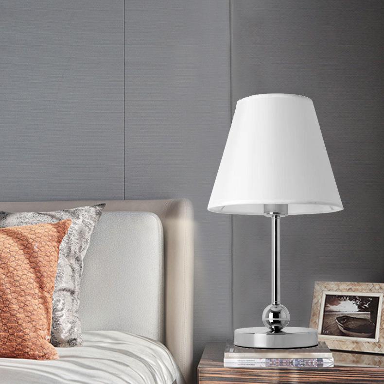 Nordic Fabric Shade Table Lamp for Bedroom and Living Room, Bedside Night Light Fixture
