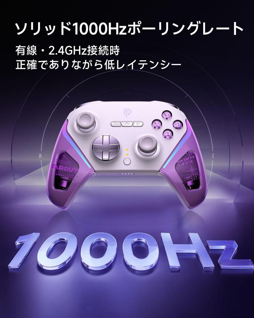 EasySMX Controller for PC, Switch 2, Steam Deck, iOS, and Android, with Charging Dock, RGB Backlight, TMR Joystick, Wireless Switch Gamepad, 1000Hz