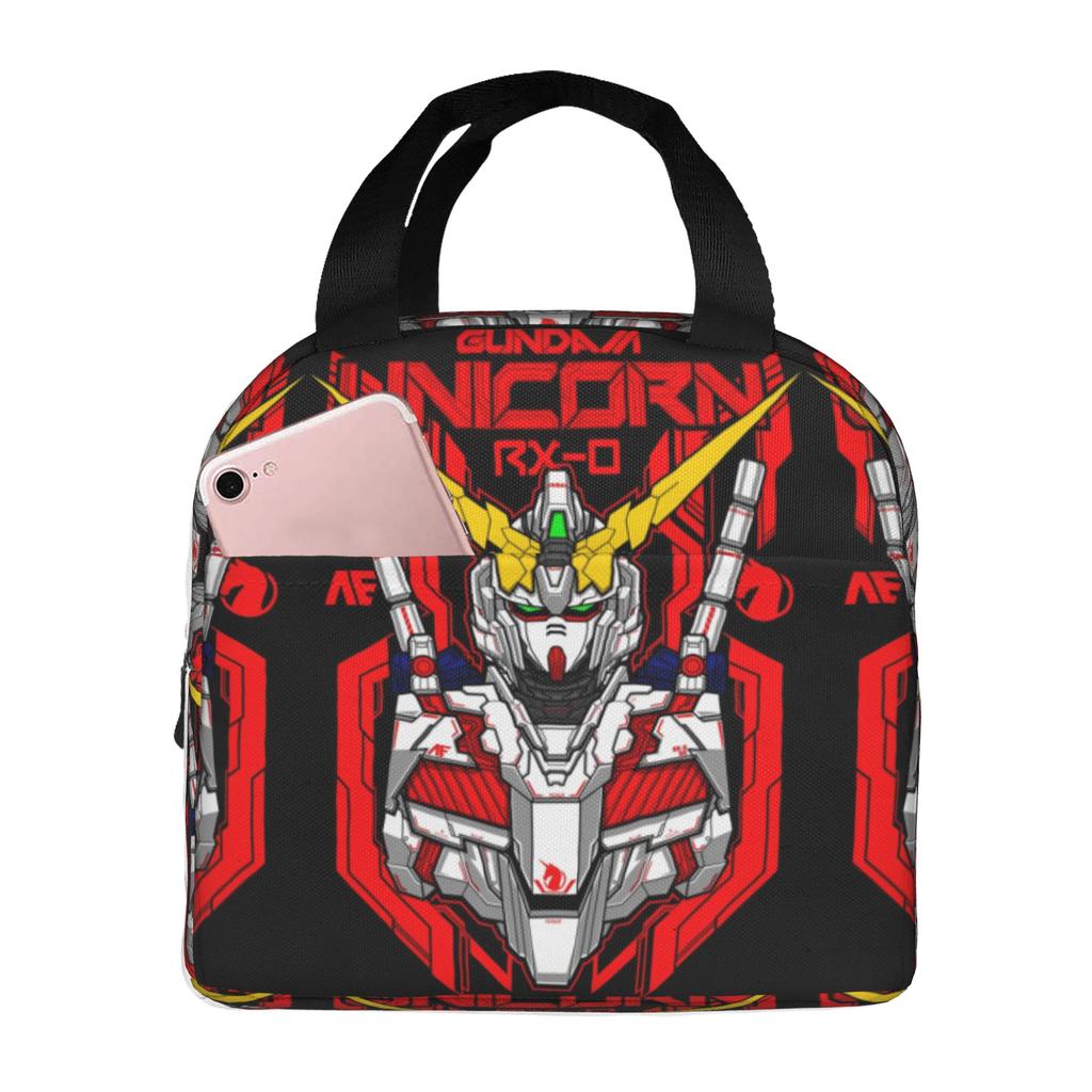 Custom Gundams Insulated Lunch Tote Bag for Women Men Anime Resuable Cooler Thermal Food Lunch Box Work School Travel