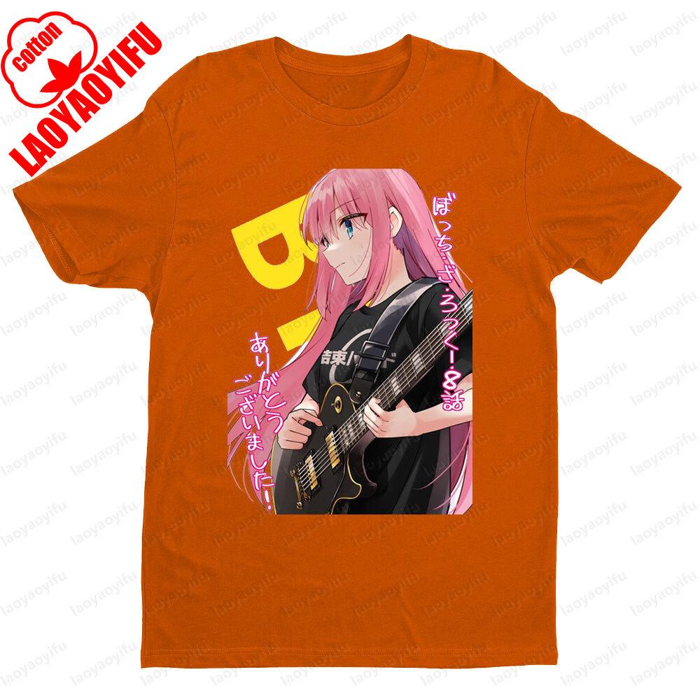 BOCCHI THE ROCK Theme Series Short Sleeve Men Women Universal Fashion Casual Crewneck Tshirt Summer Daily Life Cotton Tee Tops