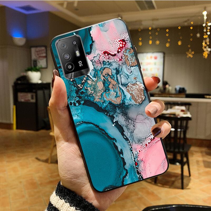 Bunte Marmor Handyhülle für OPPO A54 A74 A94 A53S A9 A5 A15 A16 A91 A96 A76 Reno8 8Pro Reno2 Z