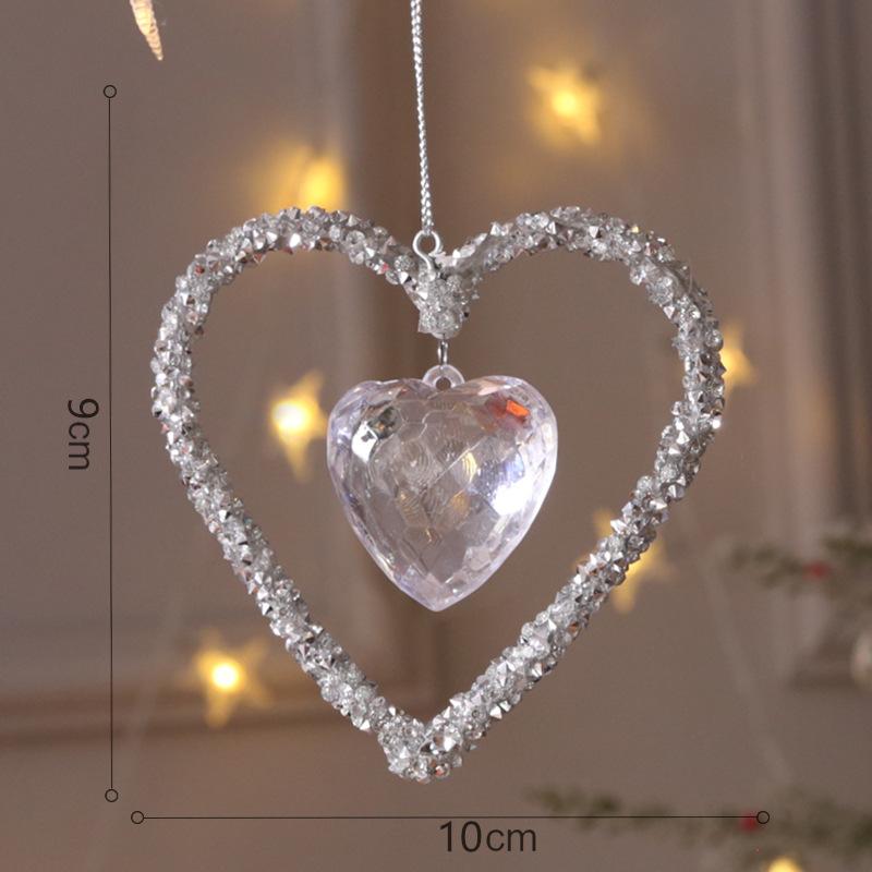 Snowflake Icicle Drop Ornaments Crystal Christmas Tree Transparent Decoration Pendant Christmas Home Decoration Navidad 2023