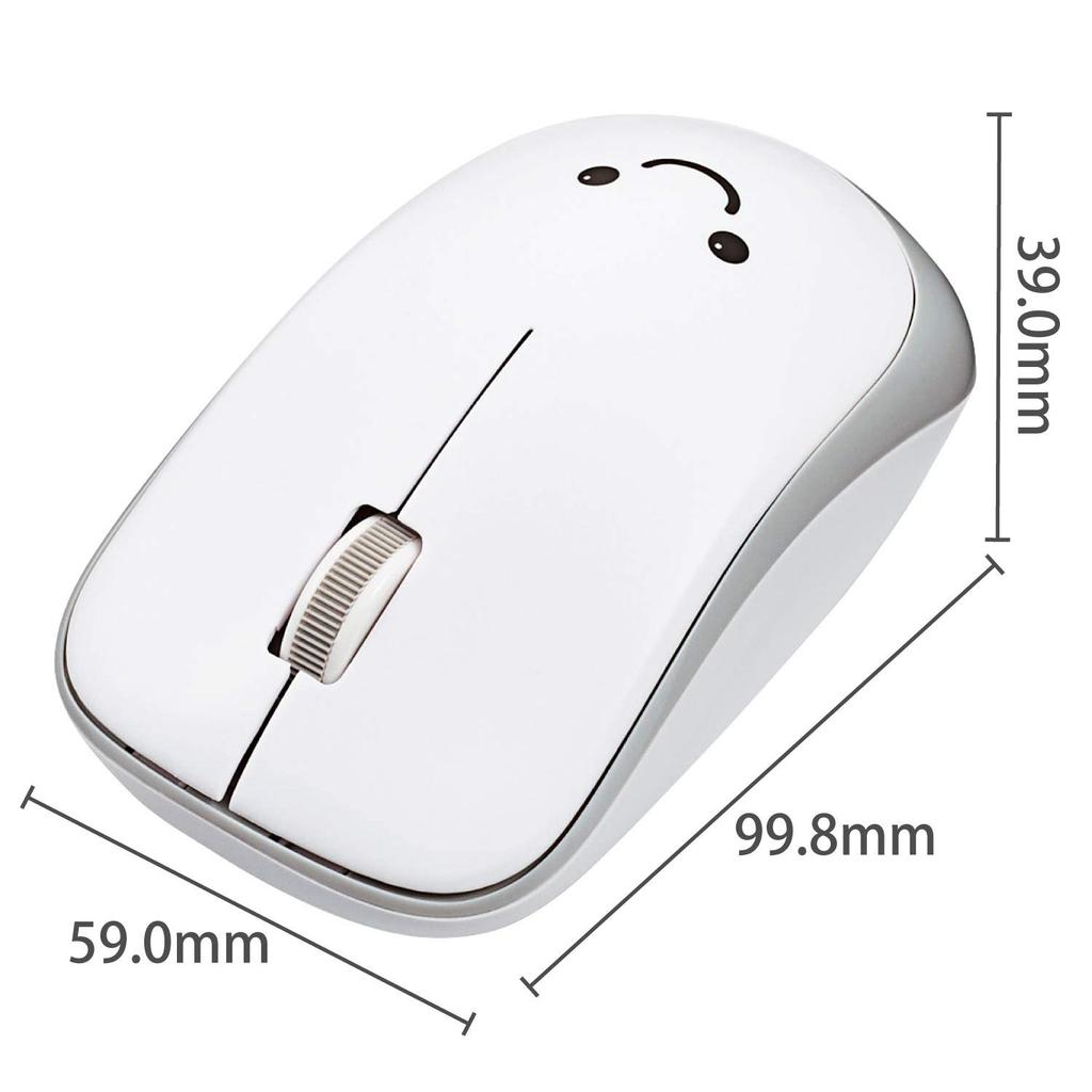 ELECOM Wireless Mouse Medium 3 IR (Receiver Included), Size, Buttons, Sensor, Energy-Saving, White, M-IR07DRWH