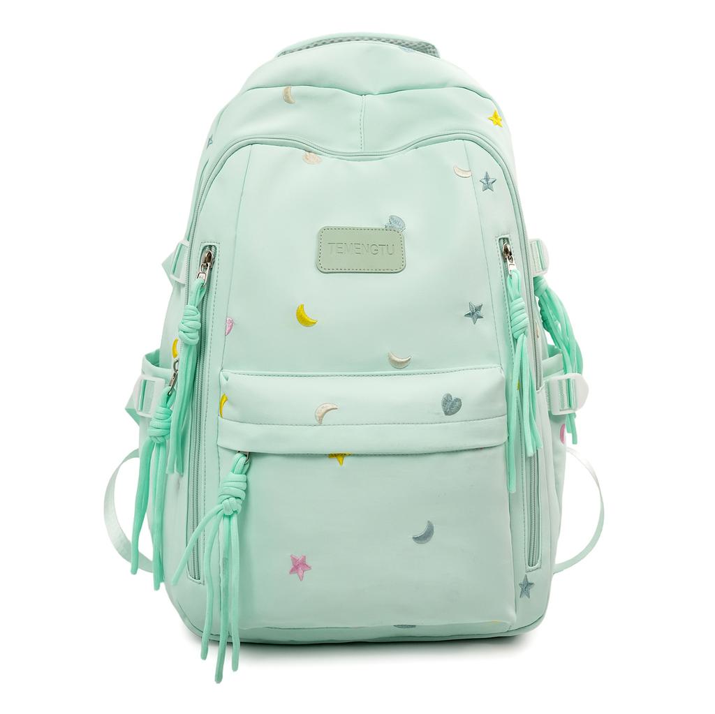 Schoolbag Junior high school student schoolbag girl Japanese and Korean ins wind star embroidery multi-compartment backpack versatile high-value