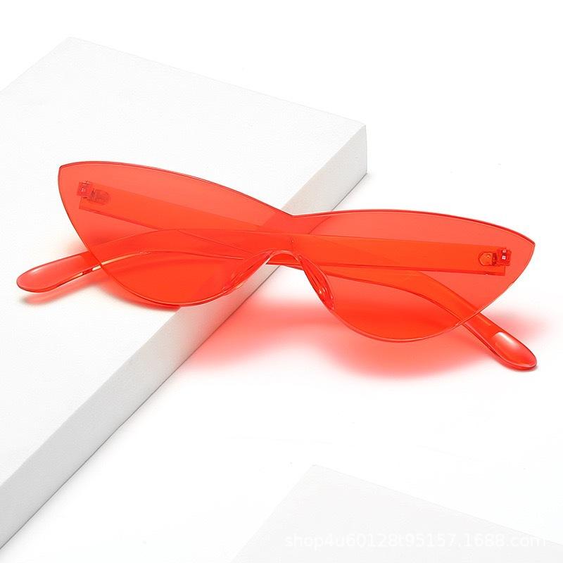 Hot-Selling Cat'S Eye One-Piece Colorful Sunglasses Avant-Garde Export Candy-Colored Sunglasses