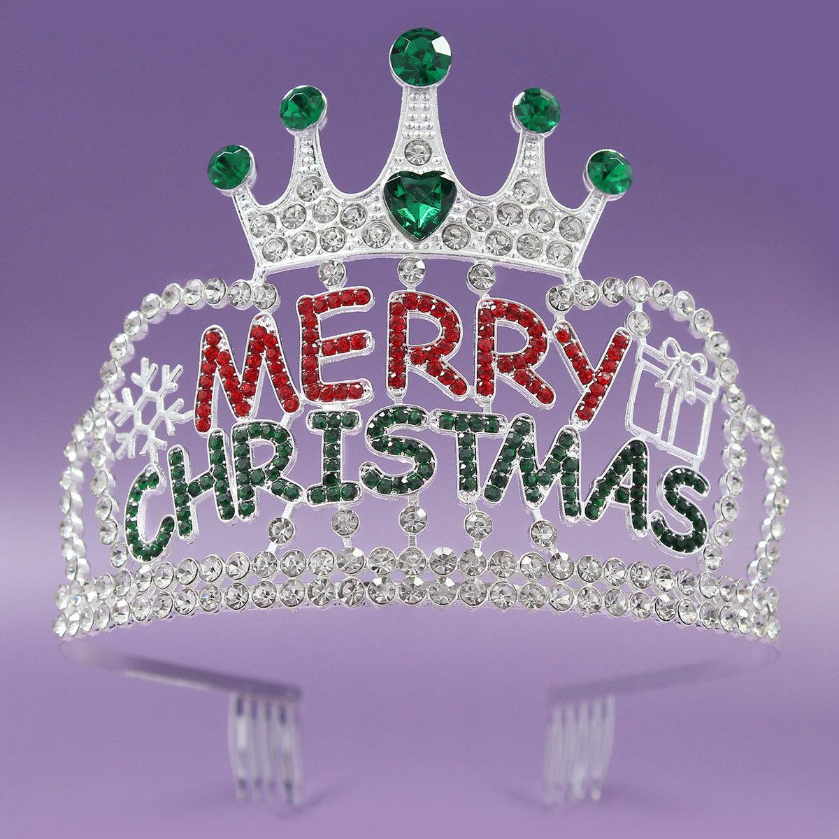 

Dai Mei Jewelry Christmas Alloy Crown Headband - Festive Party Accessory