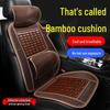 All-Season Ice Silk Car Seat Cushion with Bamboo Cooling Mat - Universal Driver's Pad with Lumbar and Backrest Support