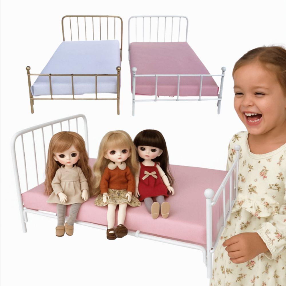1:12 Scale Dollhouse Bed Bedroom Scene Mini Bed Model Miniature Doll Bed Furniture  Girls Gift