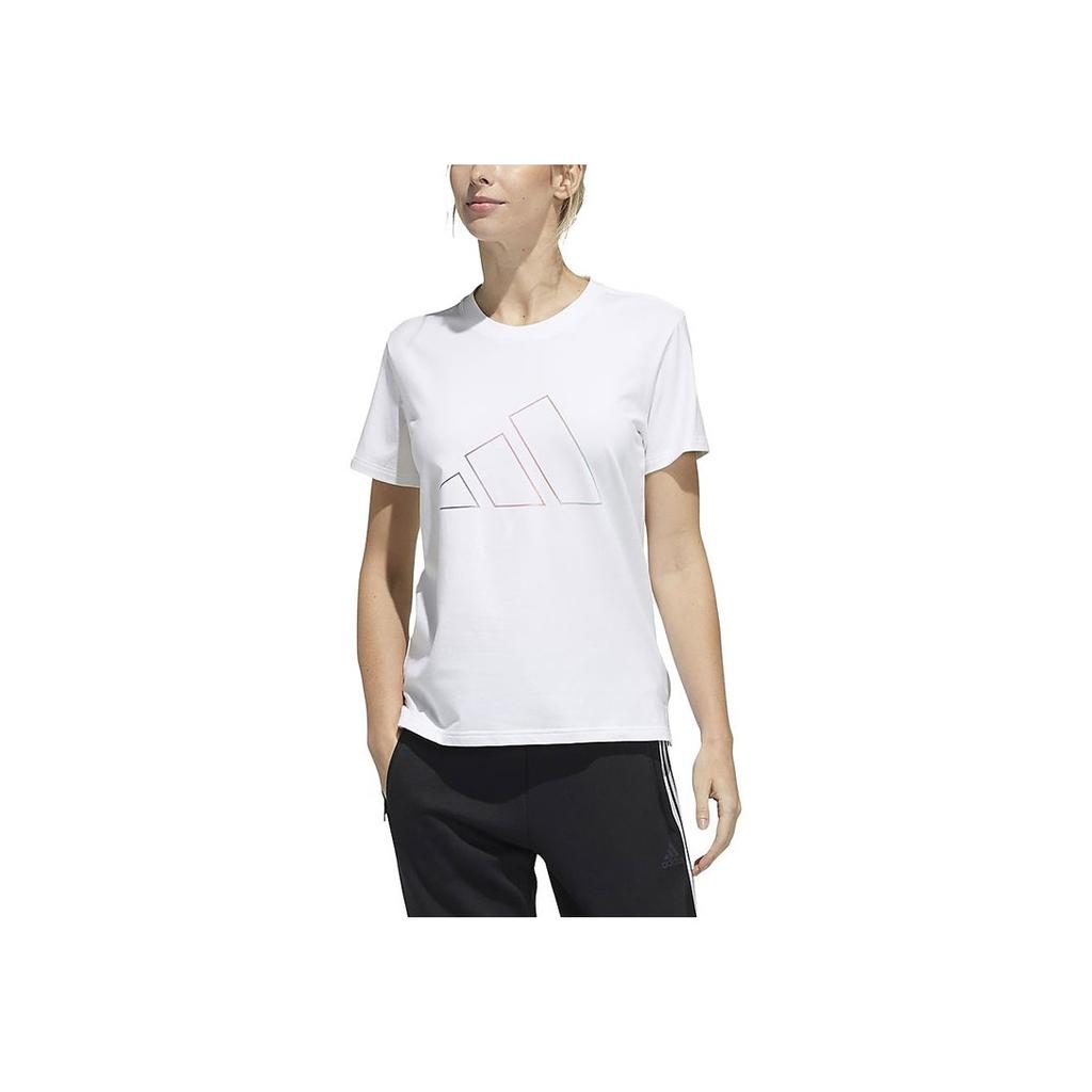 Adidas Mountain Logo Sports Short Sleeve Tee Women Tops White GP0673