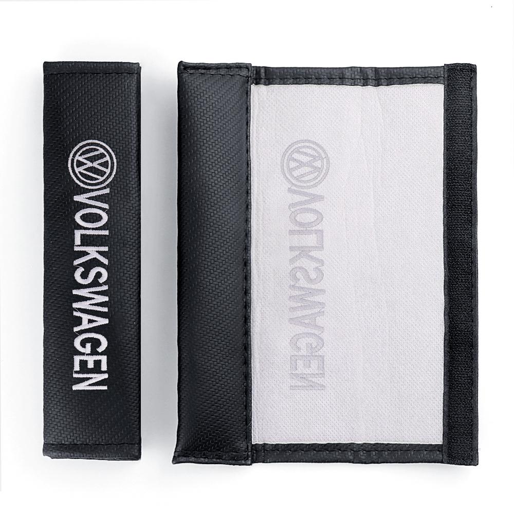 Valve Stems Caps 2Pcs Carbon Fiber Car Safety Belt Shoulder Cover Pads For Volkswagen VW Caddy Tiguan Golf 4 5 Beetle Touran Pol zd7