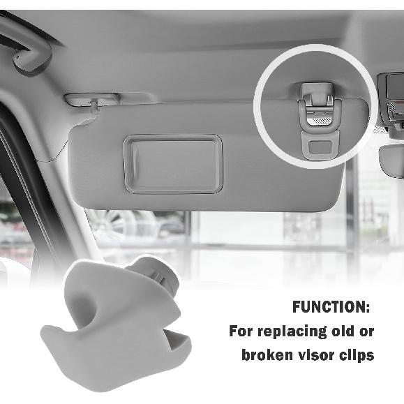 2 Stück Sonnenblenden-Clip, Langlebiger Auto-Sonnenblenden-Clip-Haken Ersatz OEM-Nr. 88217S01A01ZA, 88217S04003ZA, Premium Auto-Sonnenblenden-Zubehör Kompatibel mit Honda Civic
