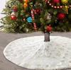 Juletreskjørt på tvers av landegrensene - Eksklusiv hvit dekorasjon med 78 cm 90 cm 122 cm plysjglitter