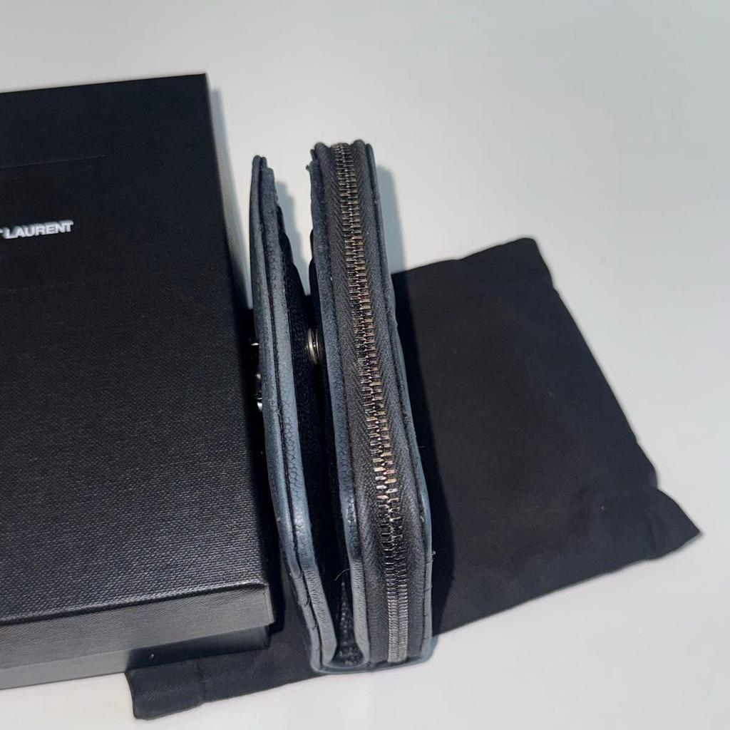 Used YSL Saint Laurent Bifold Wallet Monogram Black Wallet Complete Accessories