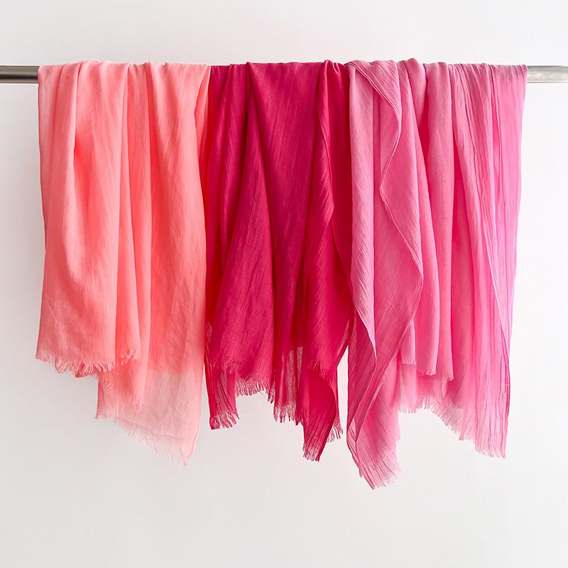 100*190Cm Big Size Solid Color Women Scarf Cotton Linen Feeling Travel Sunscreen Shawl Tassel Neckerchief Muslim Hijab Wraps