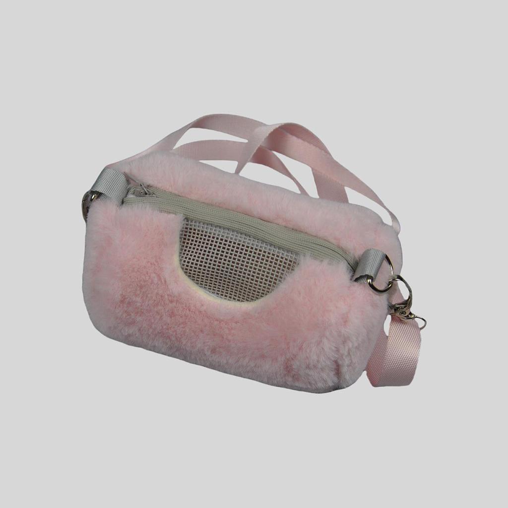 Golden Hamster Portable Plush Carrier Backpack - Warm Crossbody Bag for Small Pets